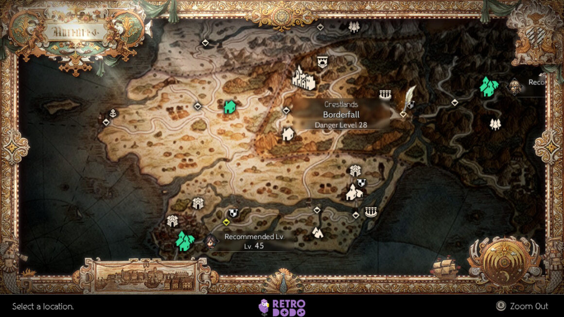secondary job locations in Octopath Traveler II - cleric