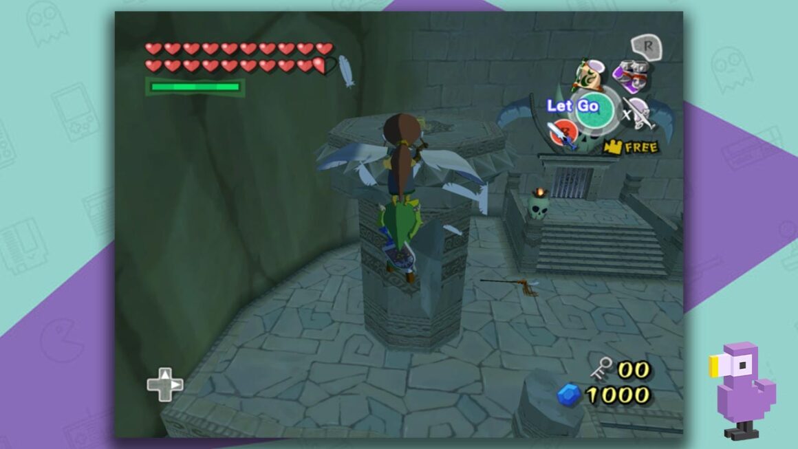 Wind Waker gameplay - Link flying with Meli