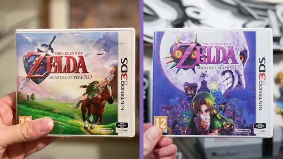 Two Zelda games held by different members of the team