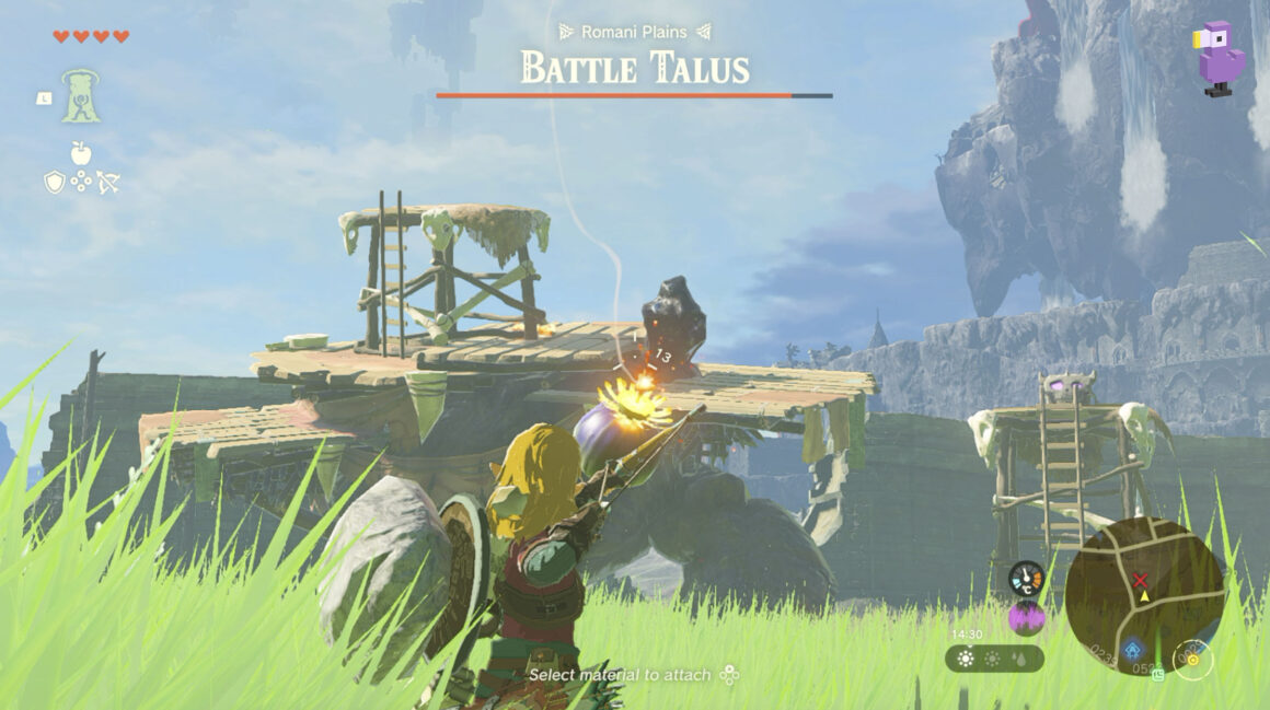 Comment Battre Battle Talus Dans Zelda Tears Of The Kingdom bombe flèche de fleur