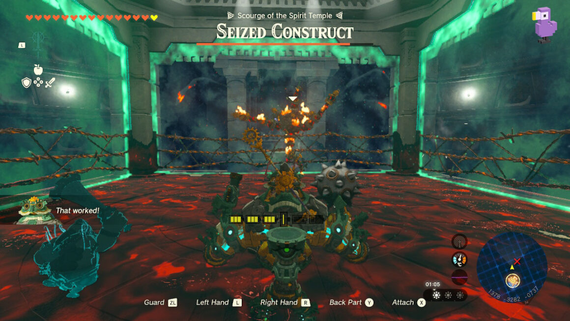 How To Beat Seized Construct In Zelda Tears Of The Kingdom damaged