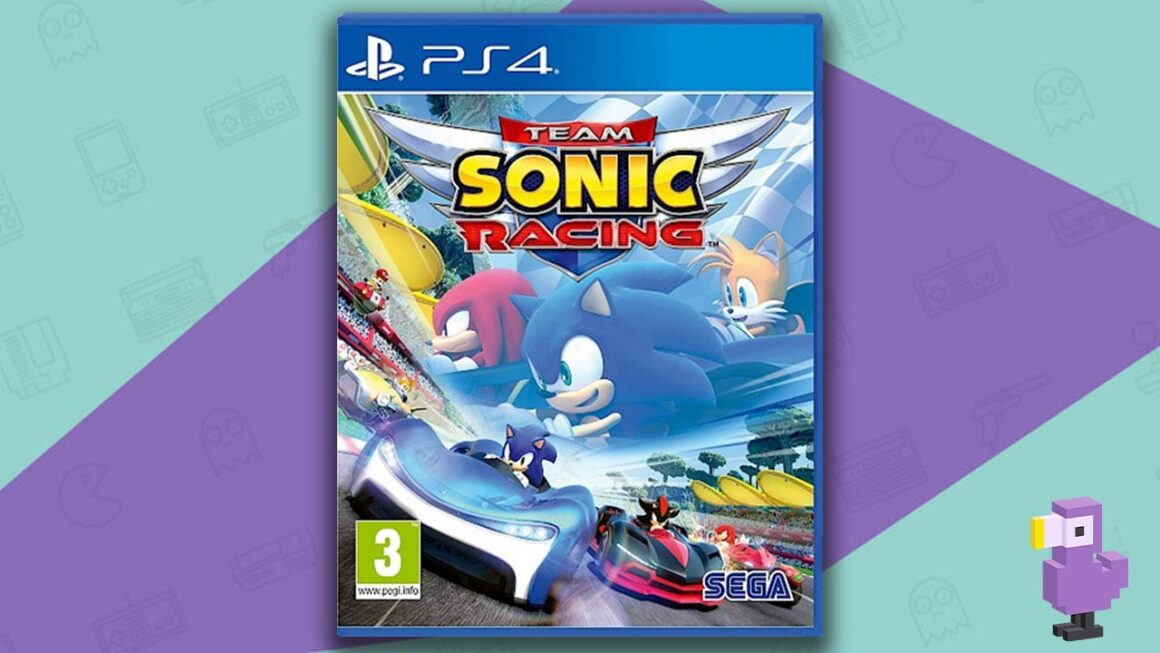 games like Mario Kart on PS4 PS5 - Team Sonic Racing game case cover art PS4