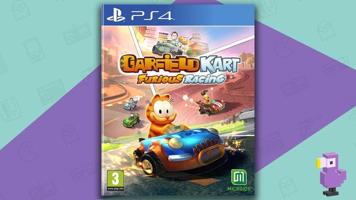 games like Mario Kart on PS4 PS5 -  Garfield Kart Furious Racing game case cover art  PS4