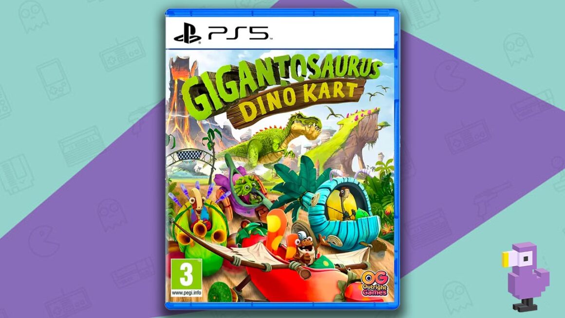 games like Mario Kart on PS4 PS5 -  Gigantosaurus Dino Kart game case cover art PS5