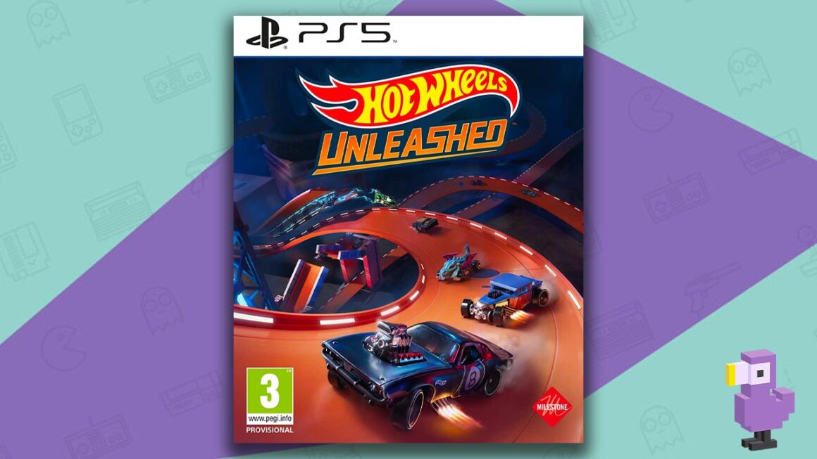 Game seperti Mario Kart di PS4 PS5 - Hot Wheels Unleashed Game Case Cover Art PS5