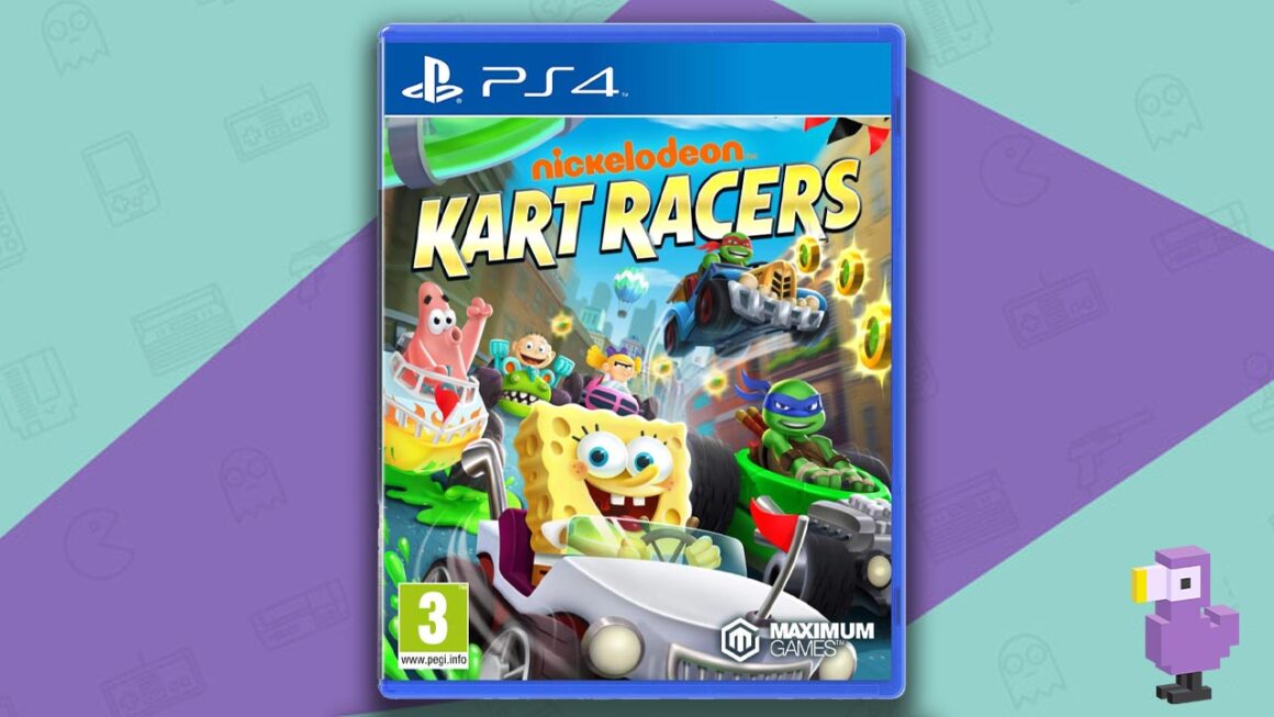 games like Mario Kart on PS4 PS5 -  Nickelodeon Kart Racers game case cover art PS4