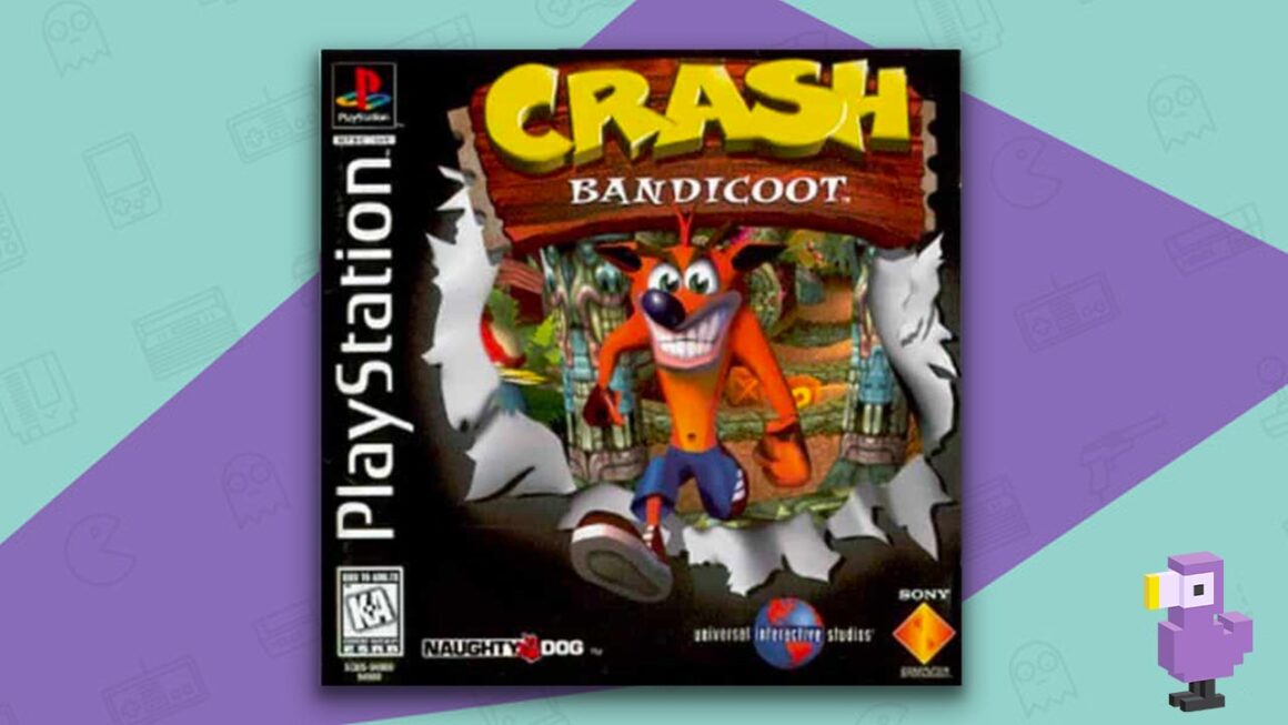 best platform games - Crash Bandicoot PS1 game case cover art