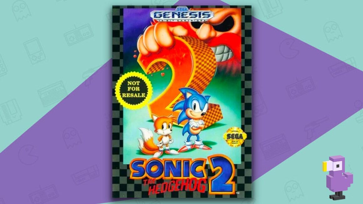 Beste platformgames - Sonic the Hedgehog 2 Game Case Cover Art Mega Drive