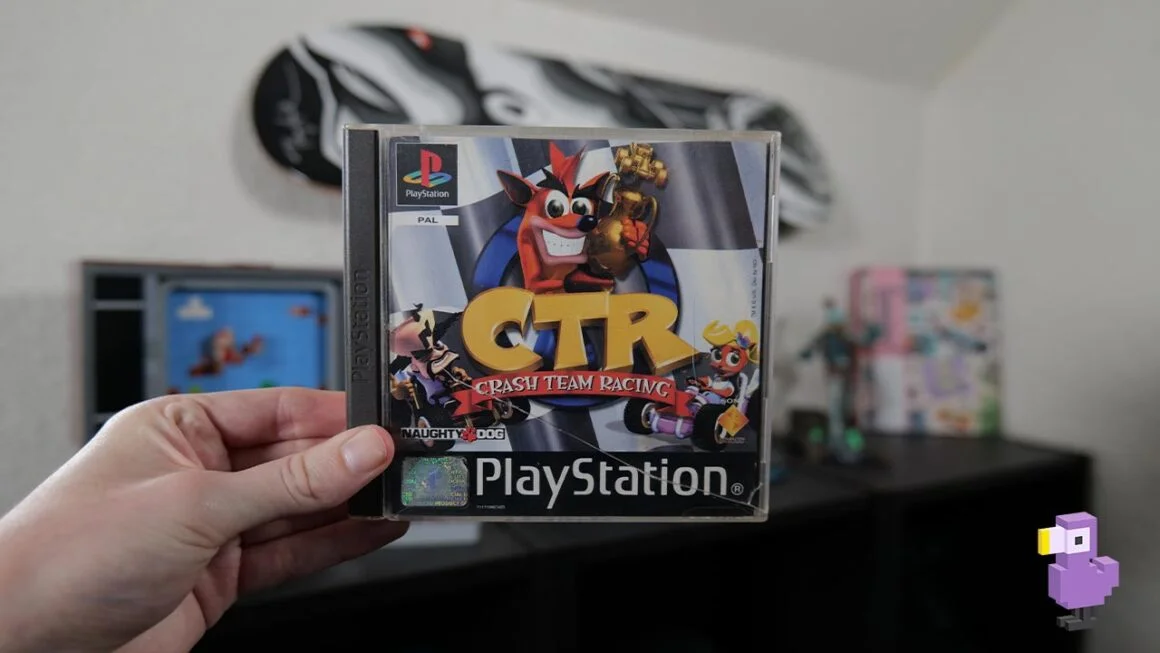 Crash Team Racing game case in Rob's hand!