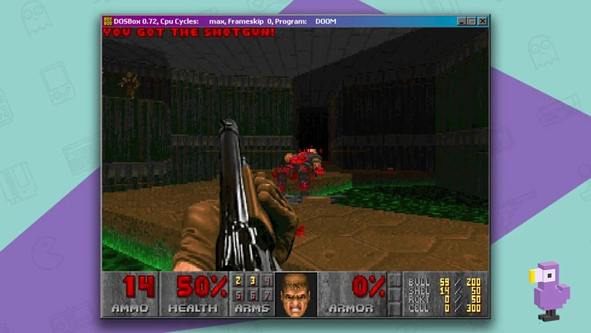 DOSbox gameplay showing DOOM