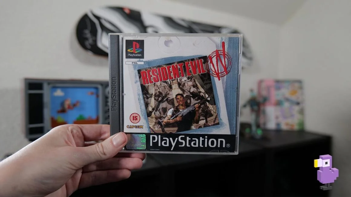Rob holding his copy of Resident Evil for the PS1