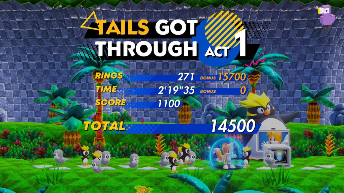 TAILS RESULT SCREEN WITH OVER 200 RINGS