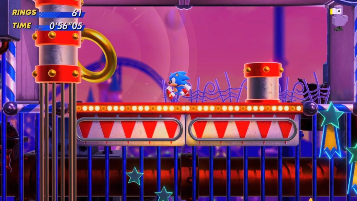 SONIC RUNS TOWARDS A GIANT RING IN SONIC SUPERSTARS