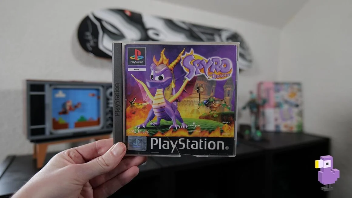 Spyro The Dragon game case PS1 in Rob's hand