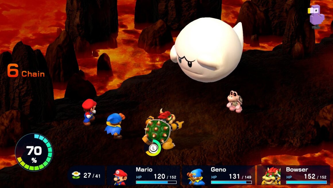 Boo versus dry bones in Super Mario RPG On Nintendo Switch
