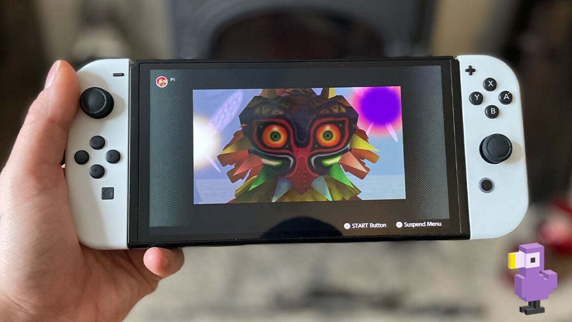 The opening scene to The Legend of Zelda: Majora's Mask on Seb's Nintendo Switch OLED