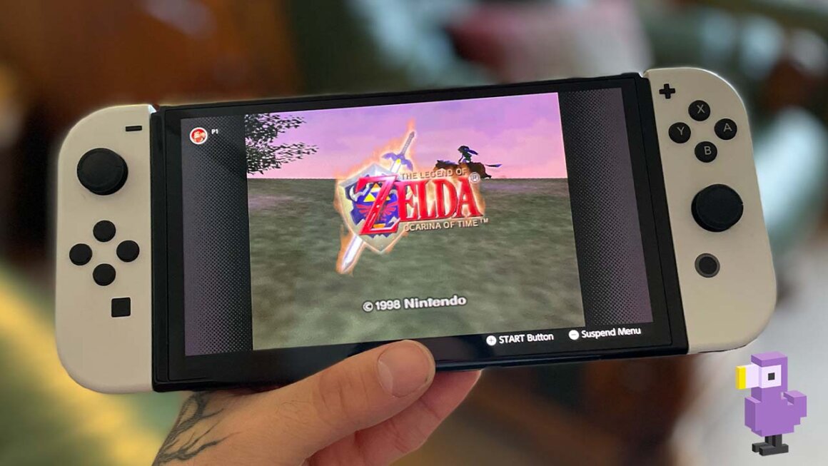 Seb's Switch showing Ocarina of Time playing