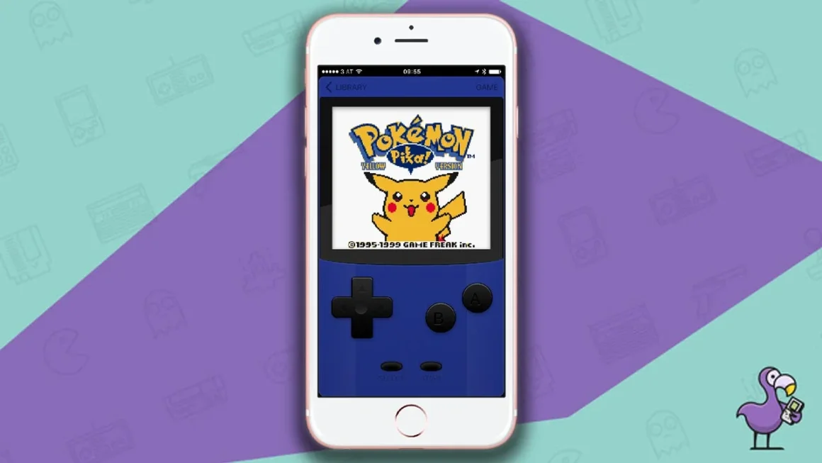 Game Play Color on an iphone showing Pikachu on the screen