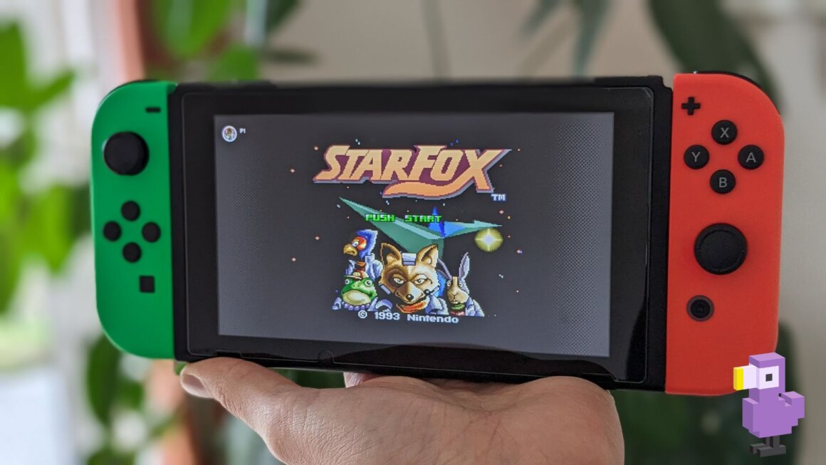 Star Fox SNES loading screen on Theo's Switch
