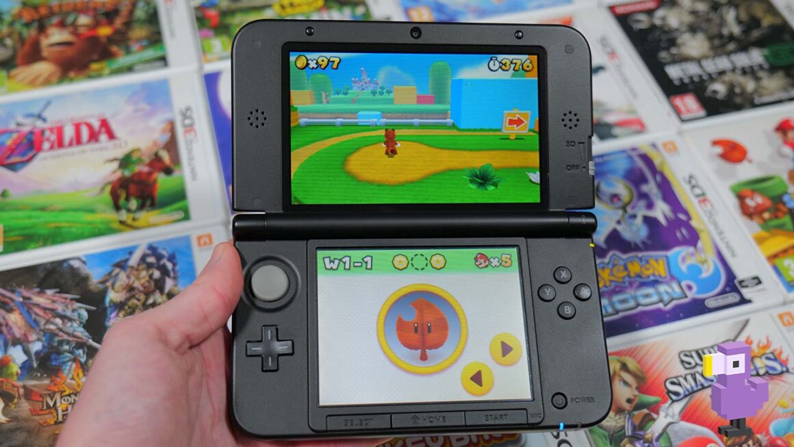 The Nintendo 3DS with games.