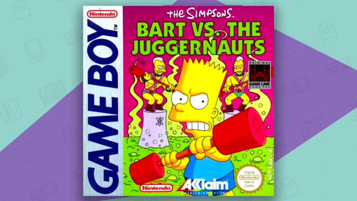 Bart Vs The Juggernauts game case cover art Game Boy