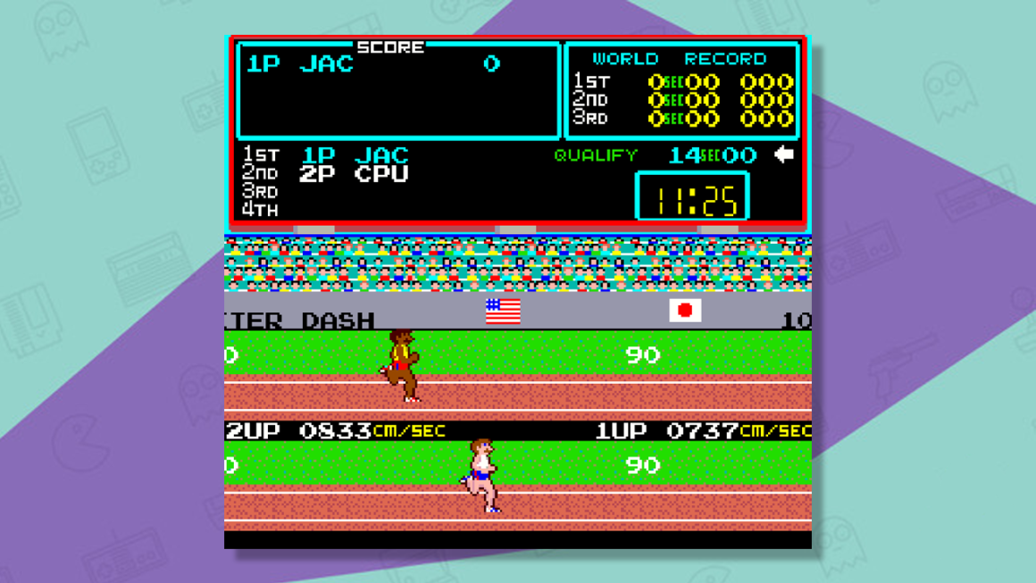 Track & Field (1983) gameplay