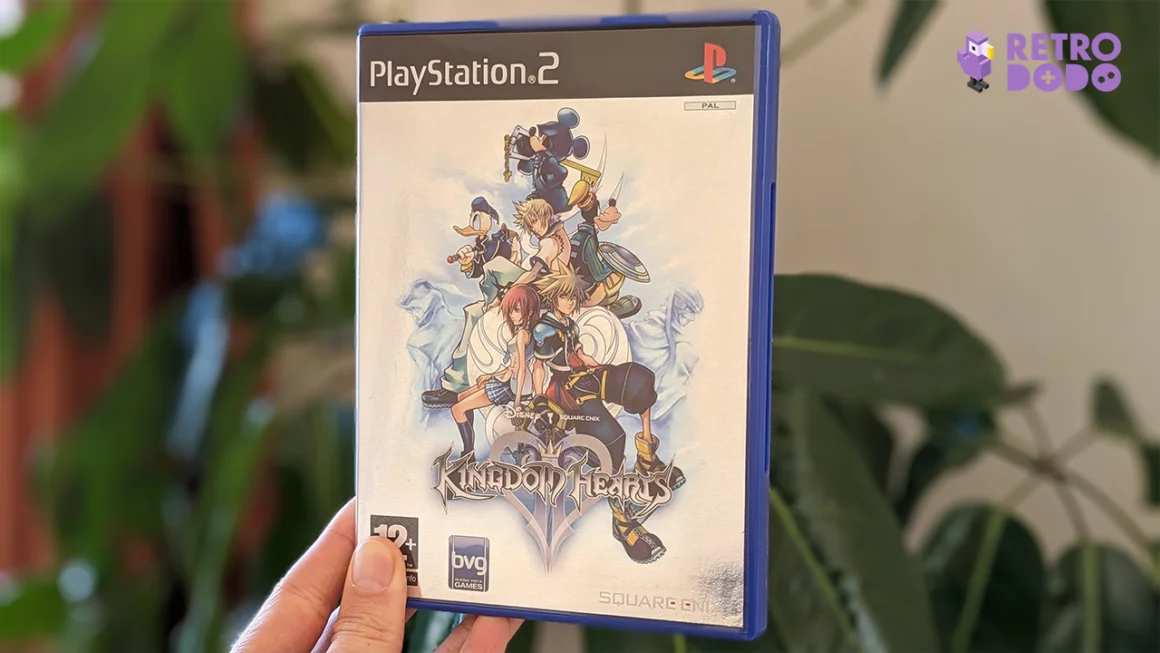 Theo holding his copy of Kingdom Hearts 2 for the PS2