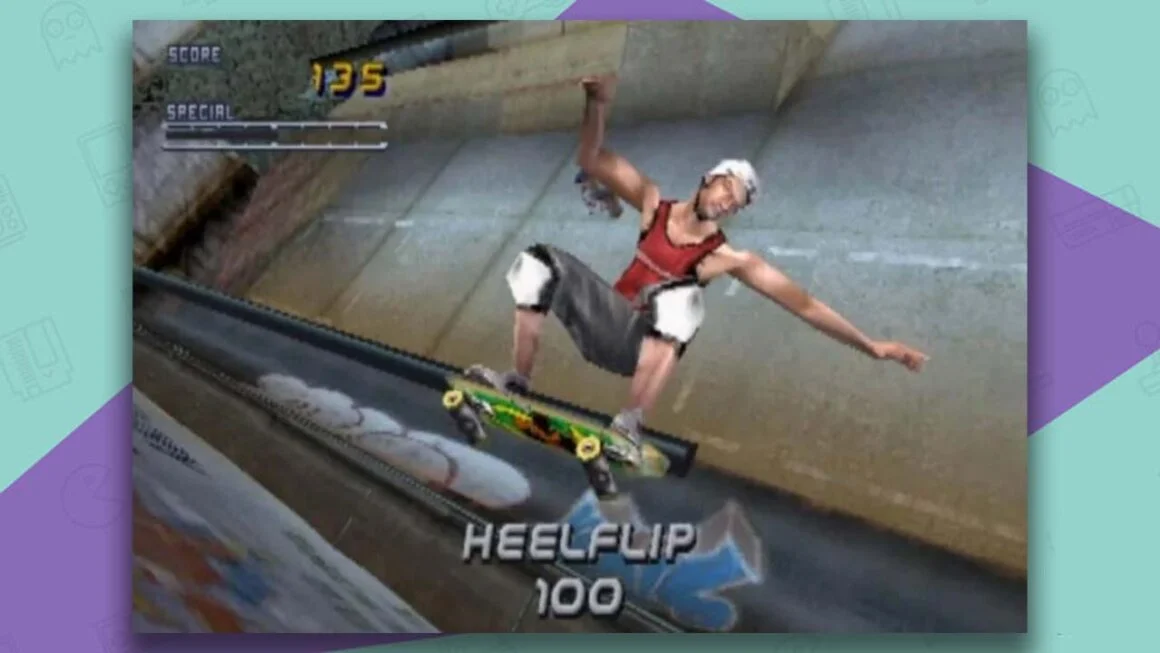 Tony Hawk's Pro Skater 2 gameplay - heelflip