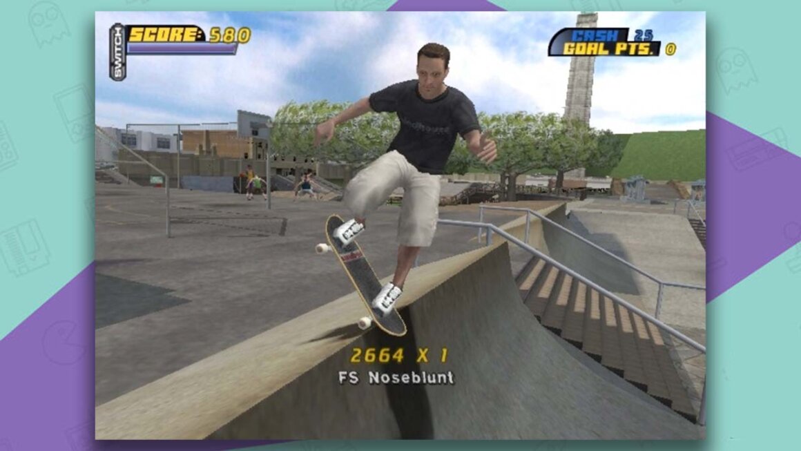 Tony Hawk's Pro Skater 4 gameplay - Tony doing an FS Noseblunt