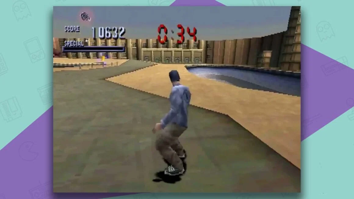 Tony Hawk's Pro Skater gameplay - clock ticking down by a bowl