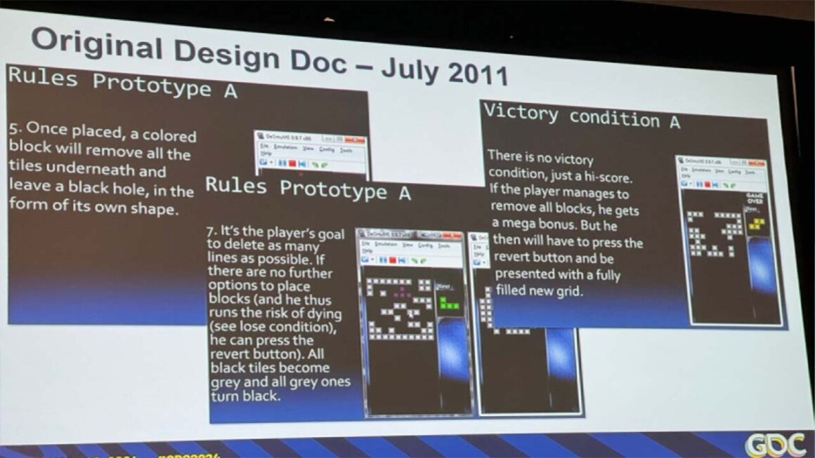 Original design documents for Tetris Reversed from 2011.