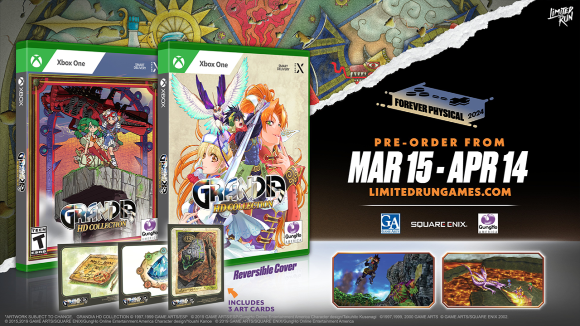 Grandia HD Collection Limited Run Games - information on when to preorder and game art examples
