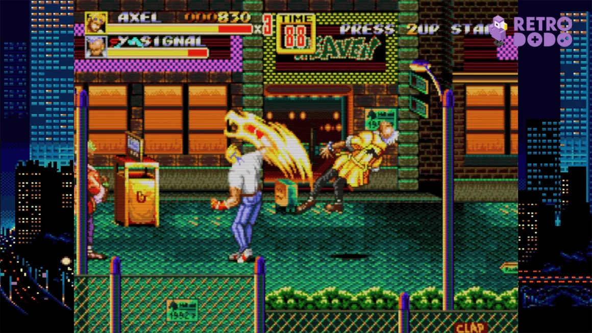 Axel Stone performs the Grand Uppercut in Streets Of Rage 2.