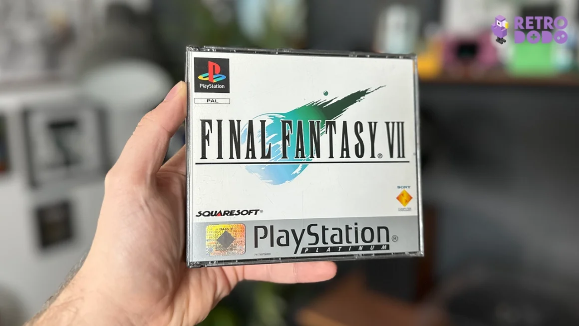 Final Fantasy VII PS1 game case held by Brandon