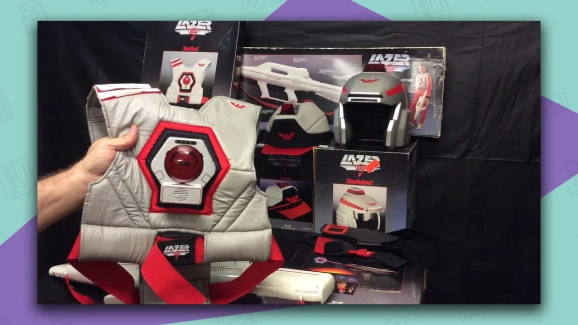 Lazer Tag kit with helmet, vest, and gun