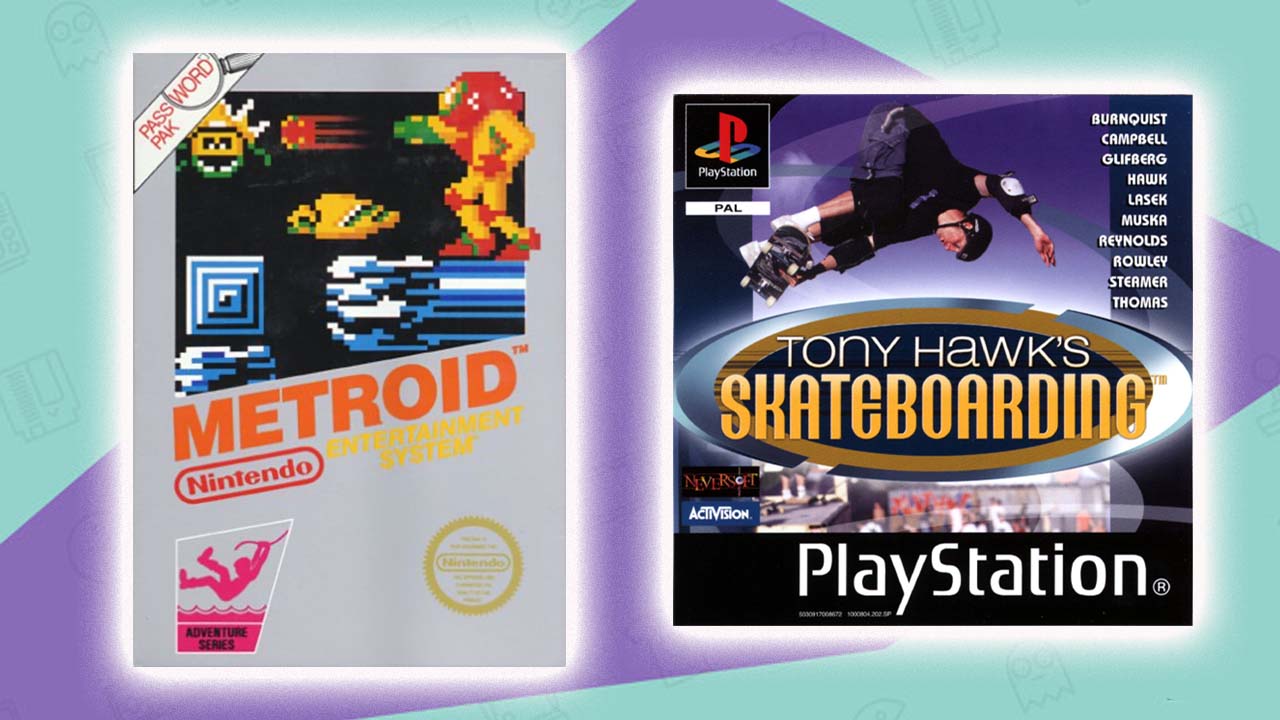 Game covers for Metroid and Tony Hawk's Pro Skater