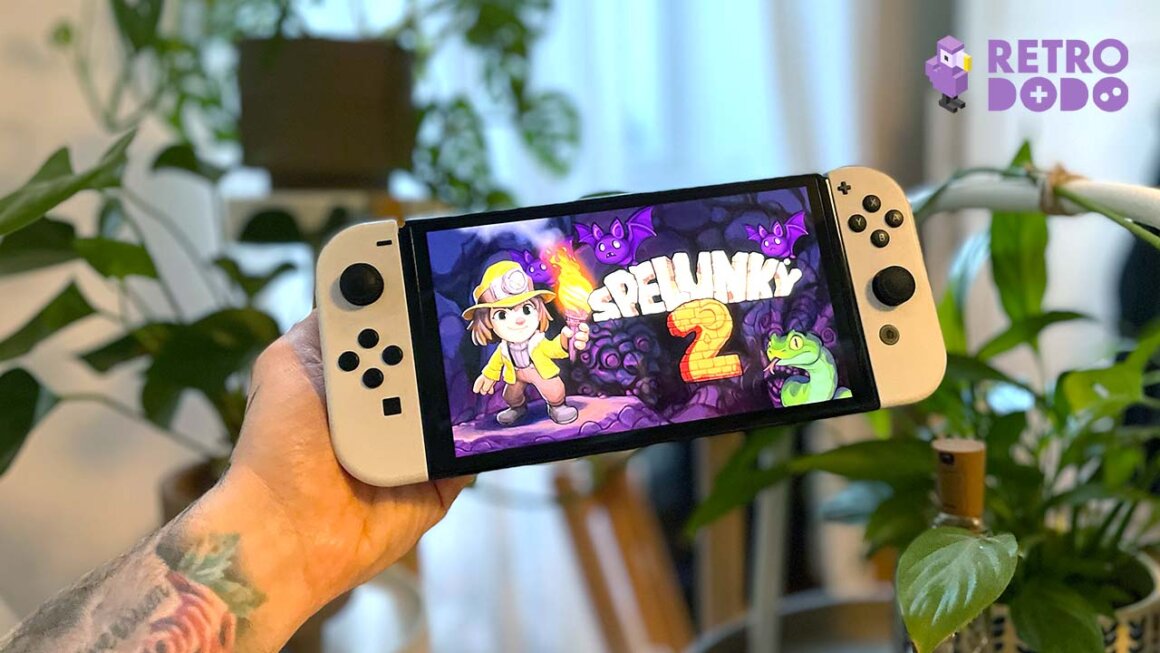 Spelunky 2 game screen for the Nintendo Switch on Seb's personal Nintendo Switch console