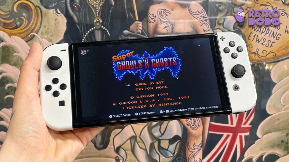Super Ghouls'n Ghosts loading screen on Nintendo Switch Online SNES player