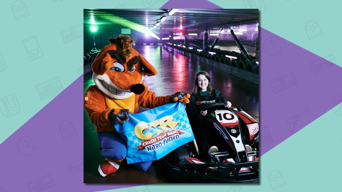 Rosie alongside Crash Bandicoot for Crash Team Racing Nitro Fueled promotional event.
