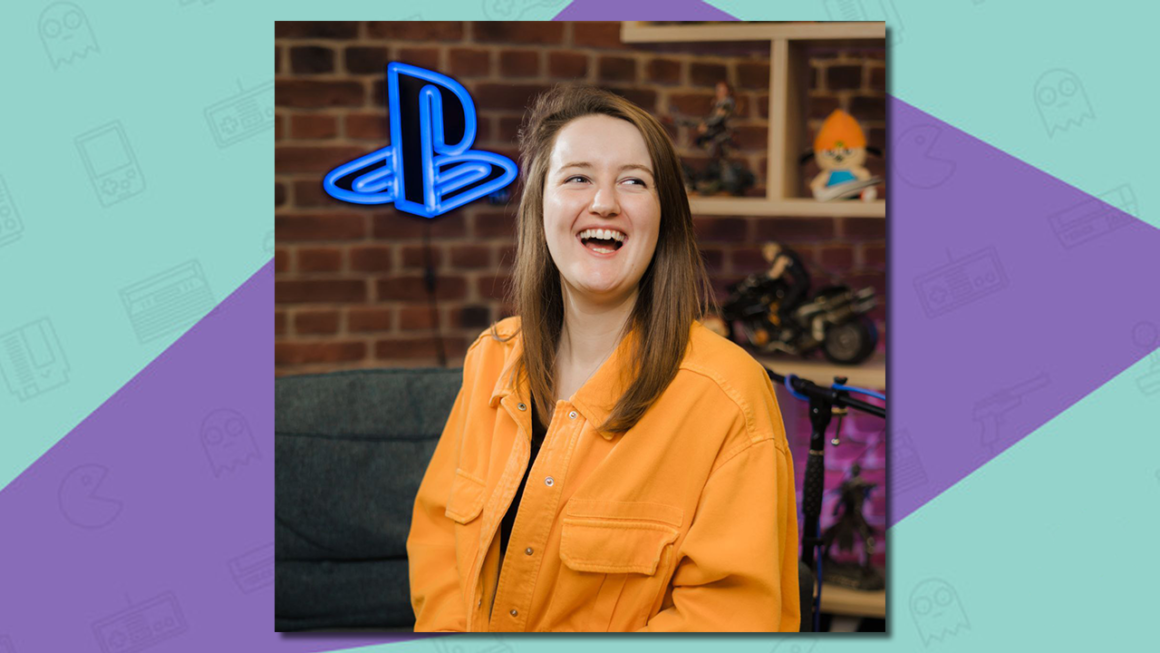 Rosie Caddick on the set of PlayStation Access.