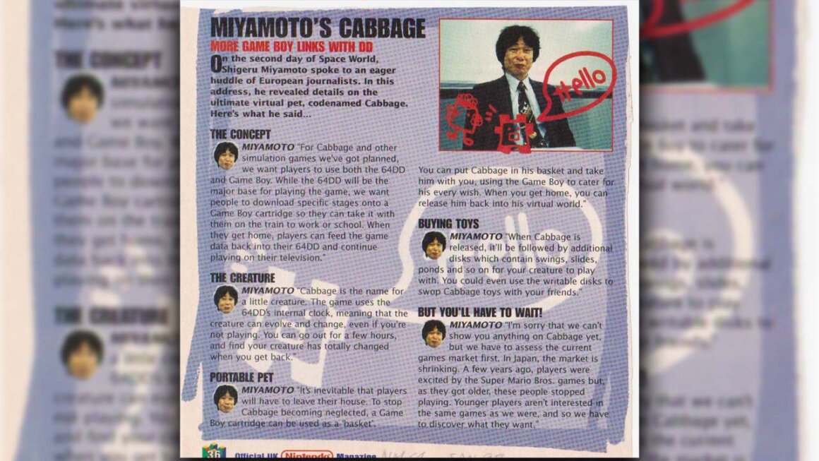 A piece from Official Nintendo Magazine showing an interview with Shigeru Miyamoto