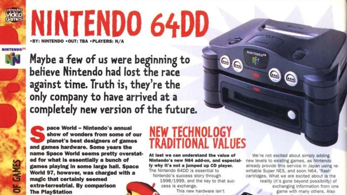 A clipping from Computer and Video Games magazine showing the N64DD