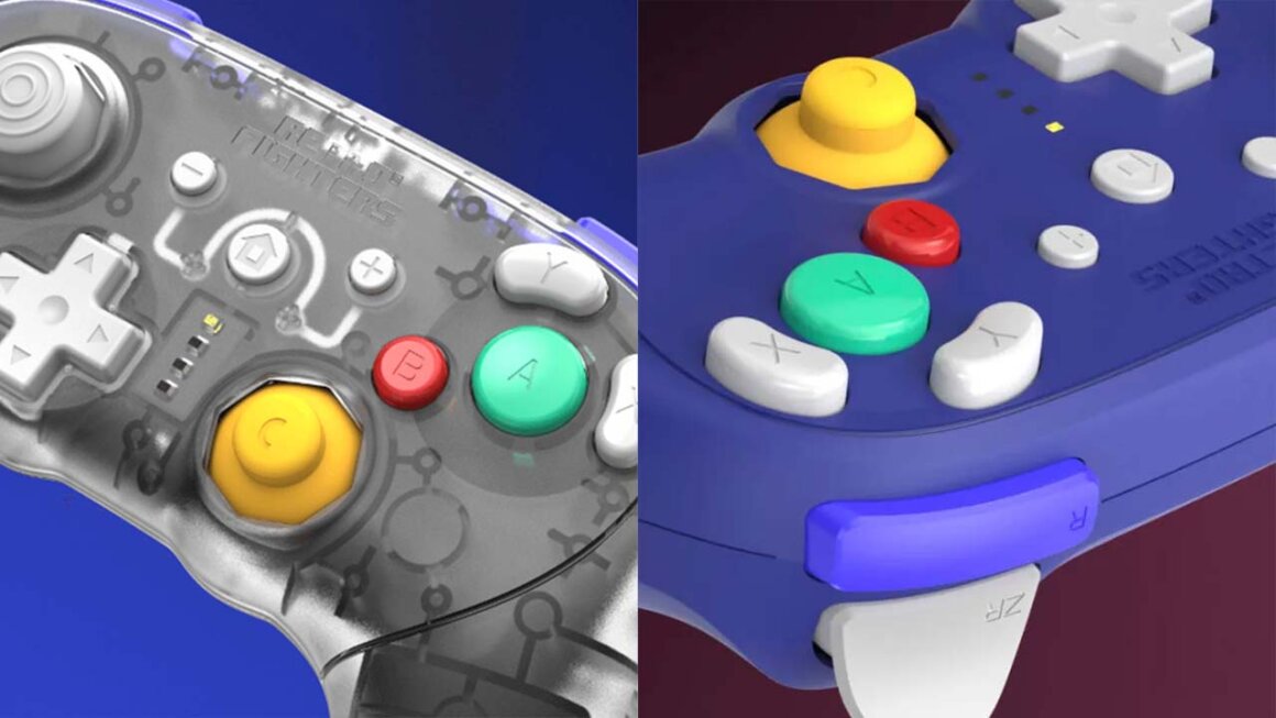Close-ups of the buttons on the BattlerGC Pro controller