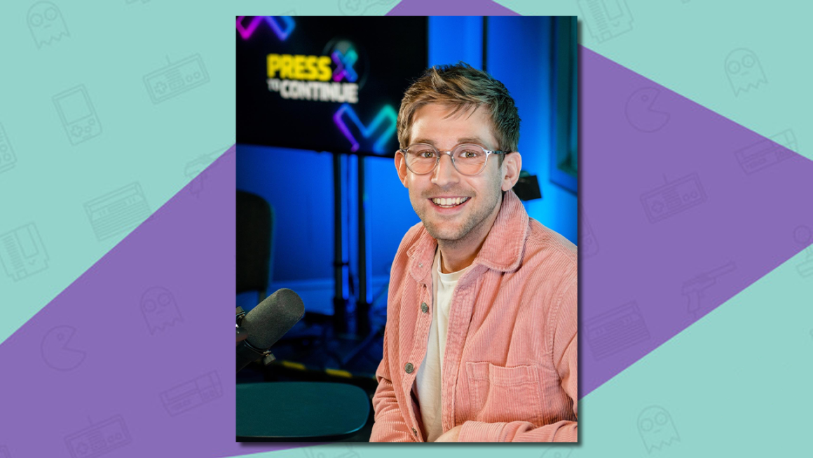 Steffan Powell as host of the BBC Sounds Press X to Continue podcast.