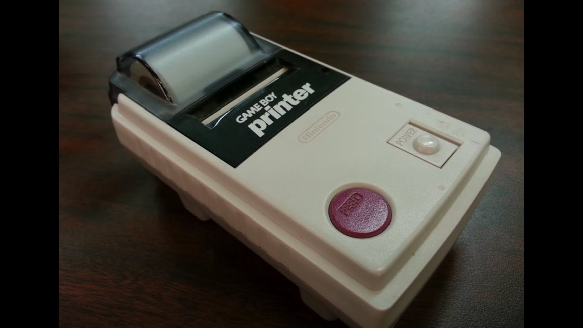 A photo of the pocket printer for the Game Boy (also known as the Game Boy Printer)