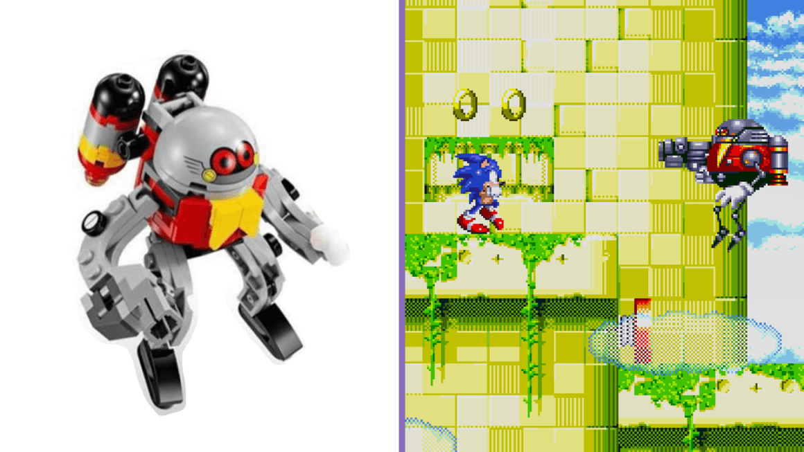 The EggRobo as it appears in LEGO form and in Sonic & Knuckles
