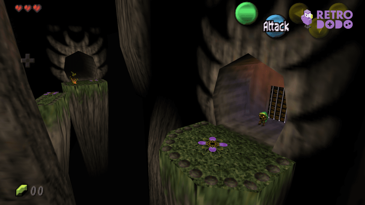 Link enters a mysterious underground cave in Majora's Mask.