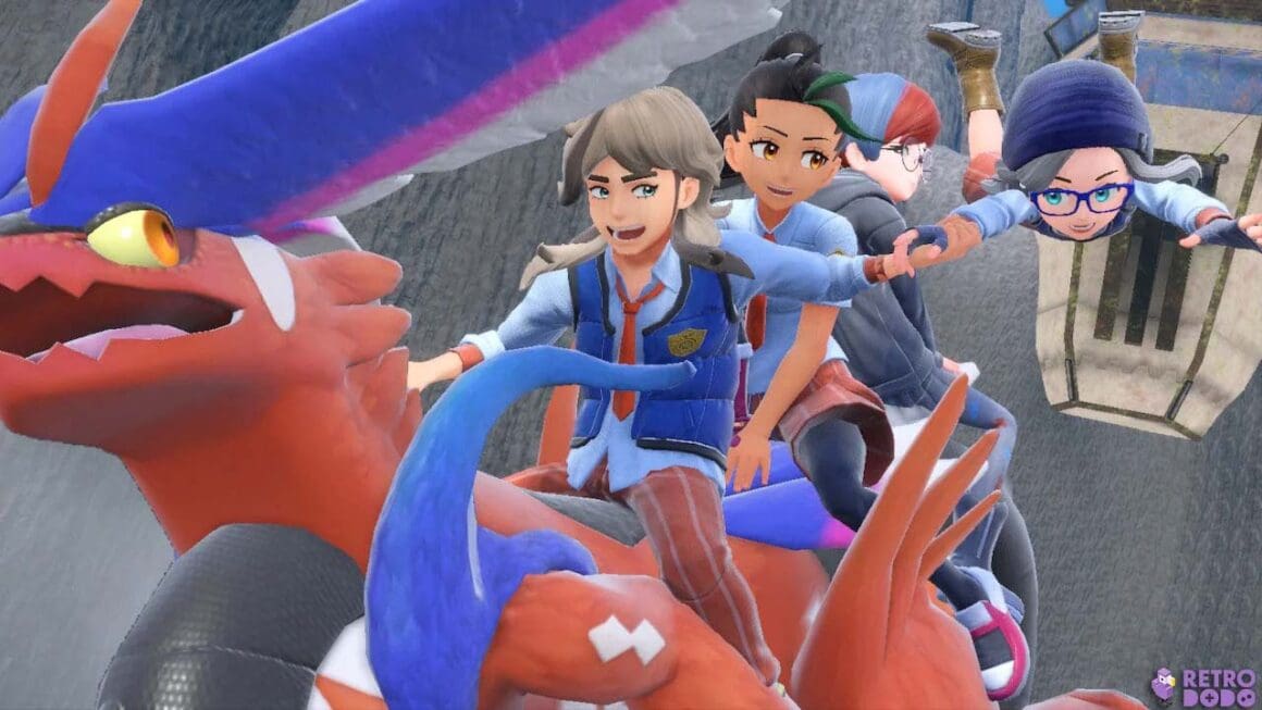 Trainers riding a Pokémon