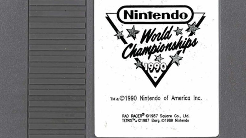 An image of the label on the Nintendo World Championships cartridge