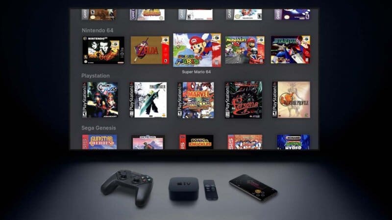 An image of the Provenance emulator games selection screen with Apple Products underneath